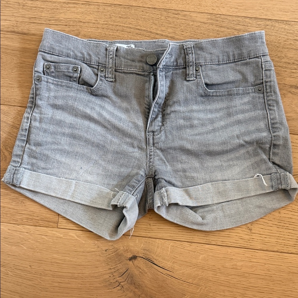 GAP Light Gray Rolled Cuff Denim Shorts